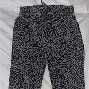 Leopard Print Women's Joggers - Black and Gray